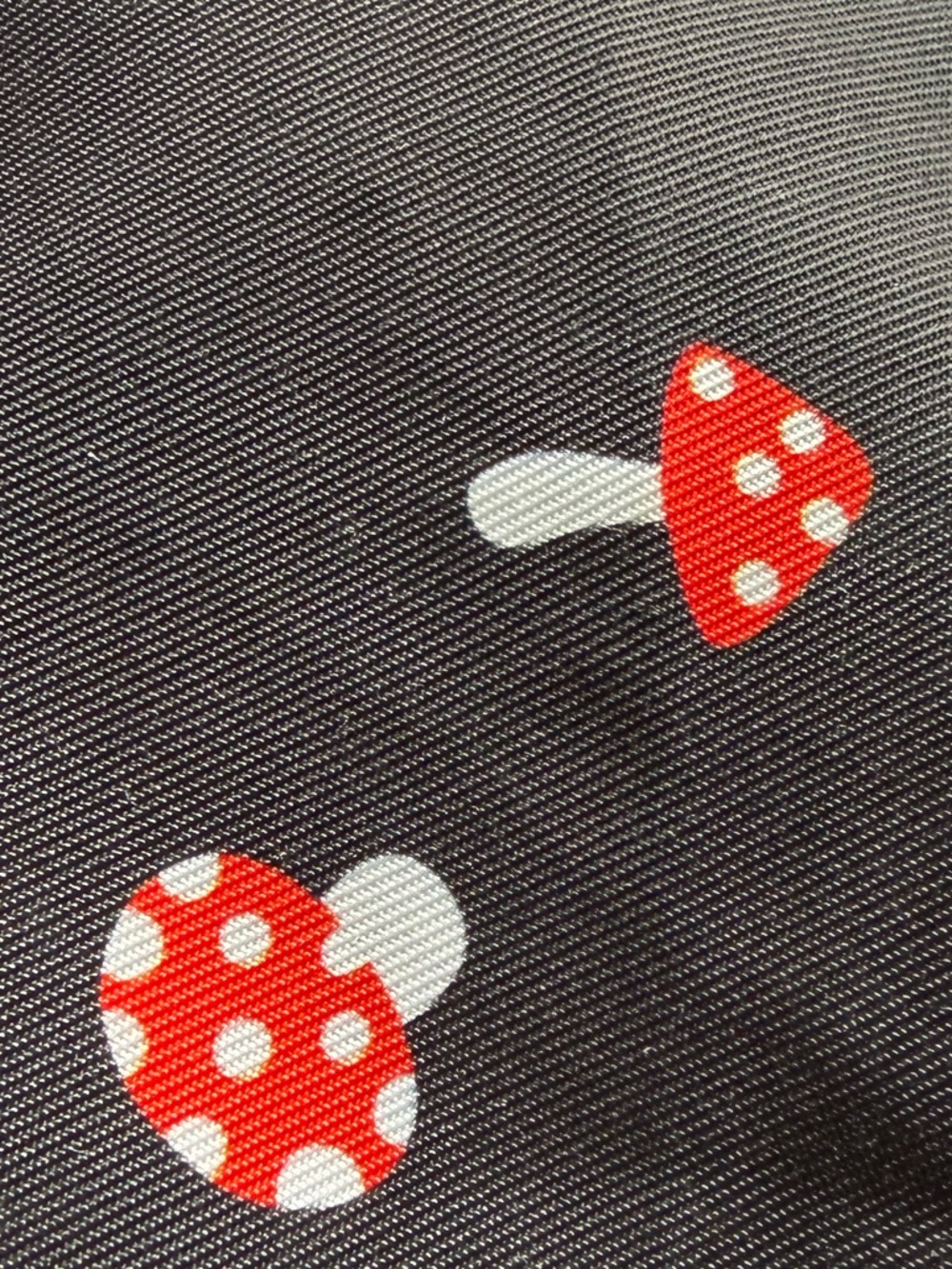 NWOT Black Bucket Hat with Red Mushroom Print - Picture 3 of 3